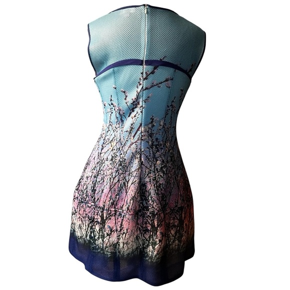 Derhy Fit And Flare Mesh Tulle Lined Dress Medium French - Picture 2 of 10